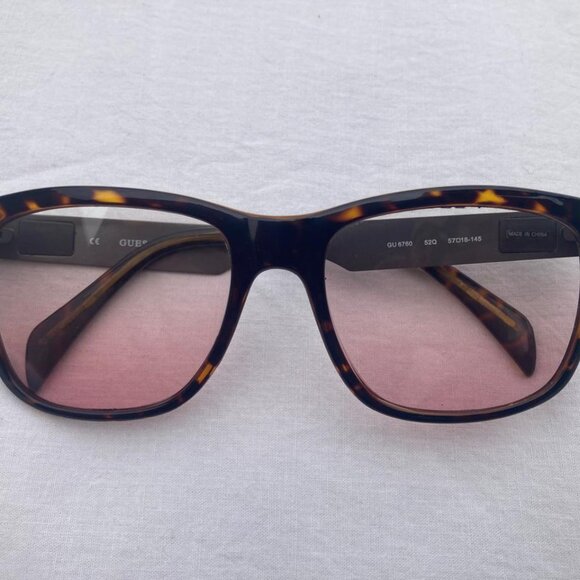 Guess 6760 52Q Women Tortoise Brown Oversized Dark Havana Sunglasses - Picture 1 of 15